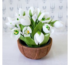 Букет из сахарных цветов «Подснежники»  (15 см, 405 гр.)