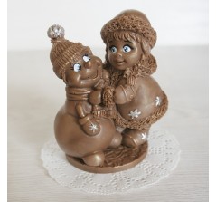 Шоколадная фигурка «Снеговик и снегурочка» (9 см, 200 гр.)