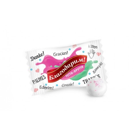 Жевательная резинка Mentos (Ментос) «Благодарим!» 2.4г со вкусом Тутти Фрутти в коробках по 2000шт