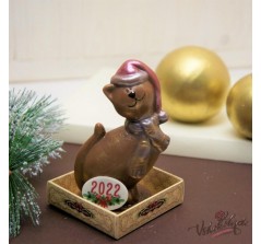 Шоколадная фигура «Кошка новогодняя» (10 см, 110 гр.)